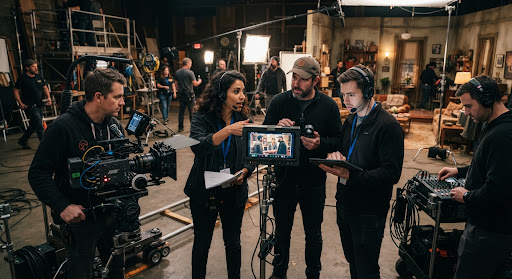 Filmmakers collaborating